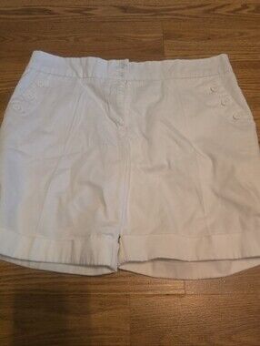 The Limited White Button-Accent Bermuda Shorts